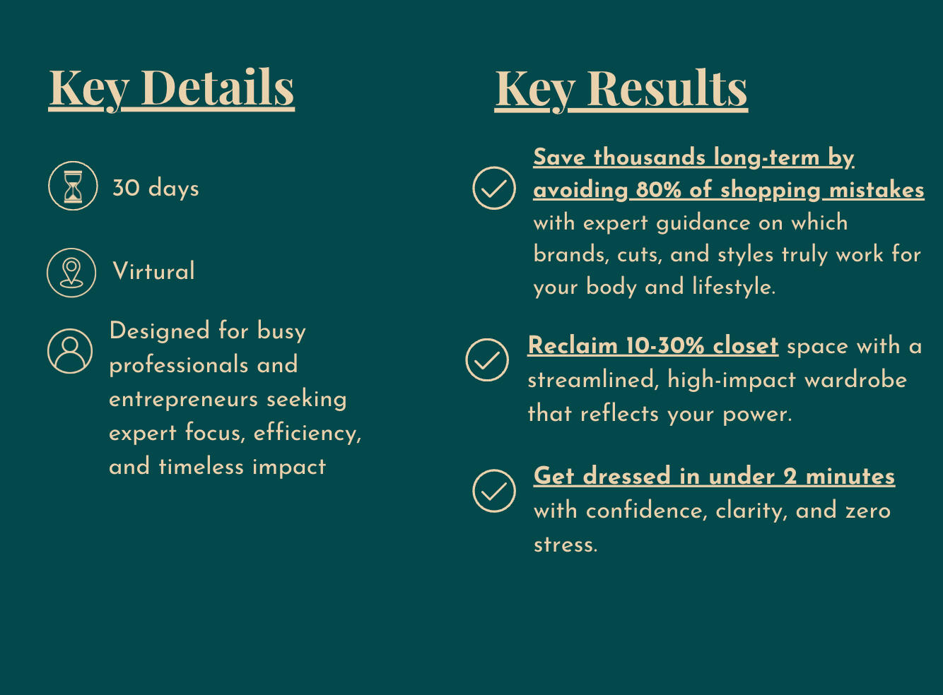 iconically-ready-key-details-key-results.jpg Graphic displaying key details and key results for the Iconically Ready styling experience.$